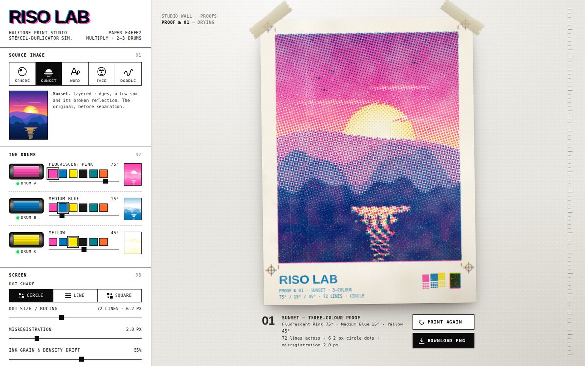 Riso Lab — Halftone Print Studio screenshot