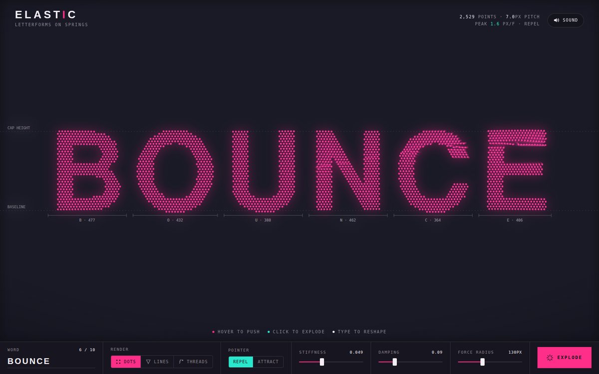 ELASTIC — Letterforms on Springs screenshot