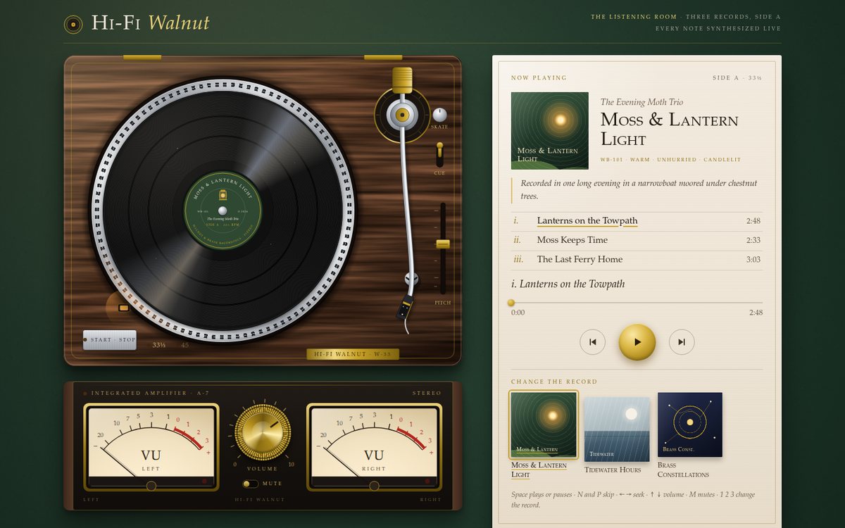 Hi-Fi Walnut — Vinyl Listening Room screenshot