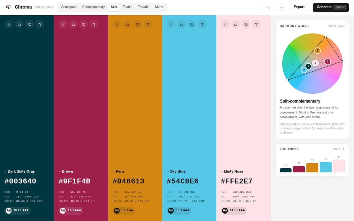 Chroma — Colour Palette Studio screenshot
