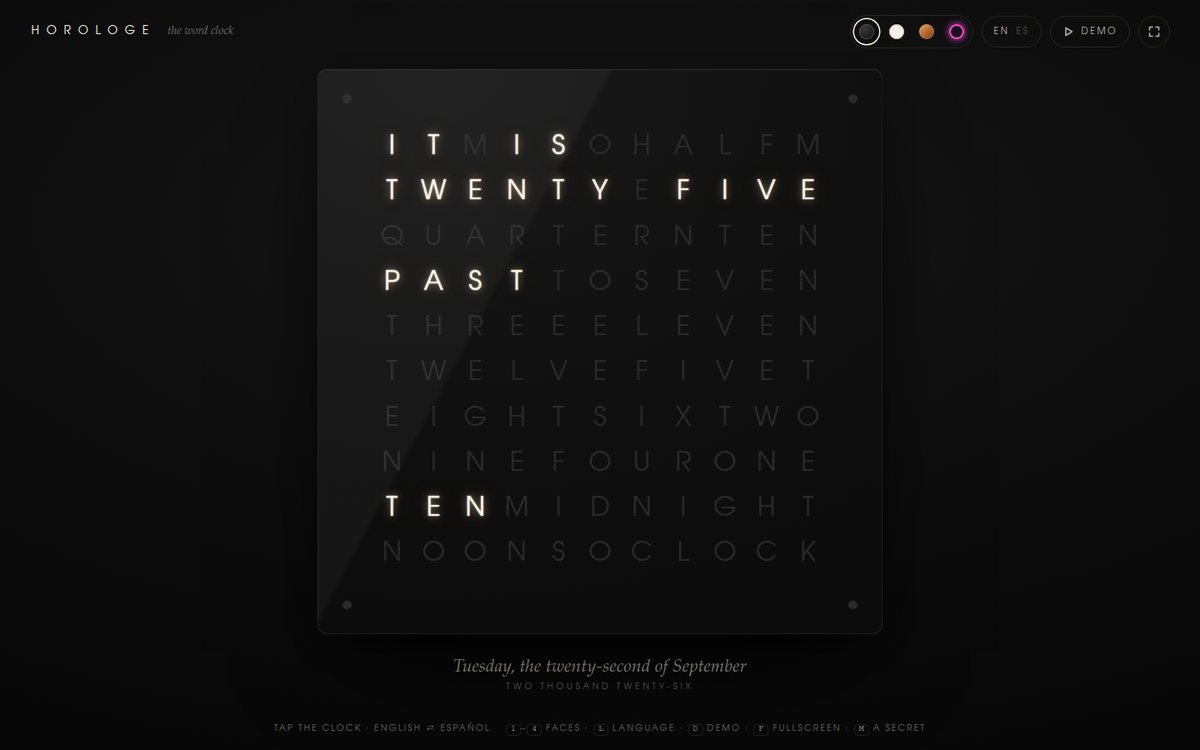 Horologe — The Word Clock screenshot