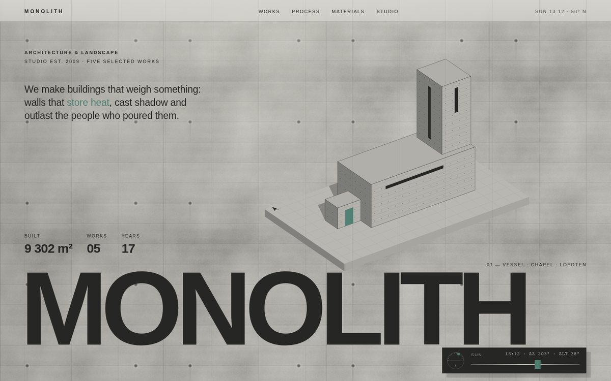 MONOLITH — Architecture & Landscape screenshot